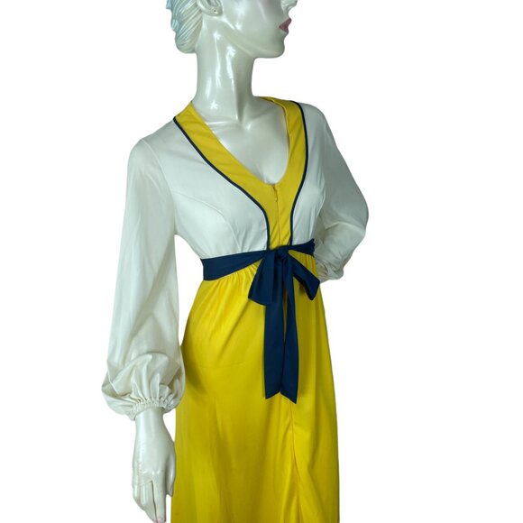 1960s Vanity Fair dress robe zip front color blocked Size S - Picture 7 of 9